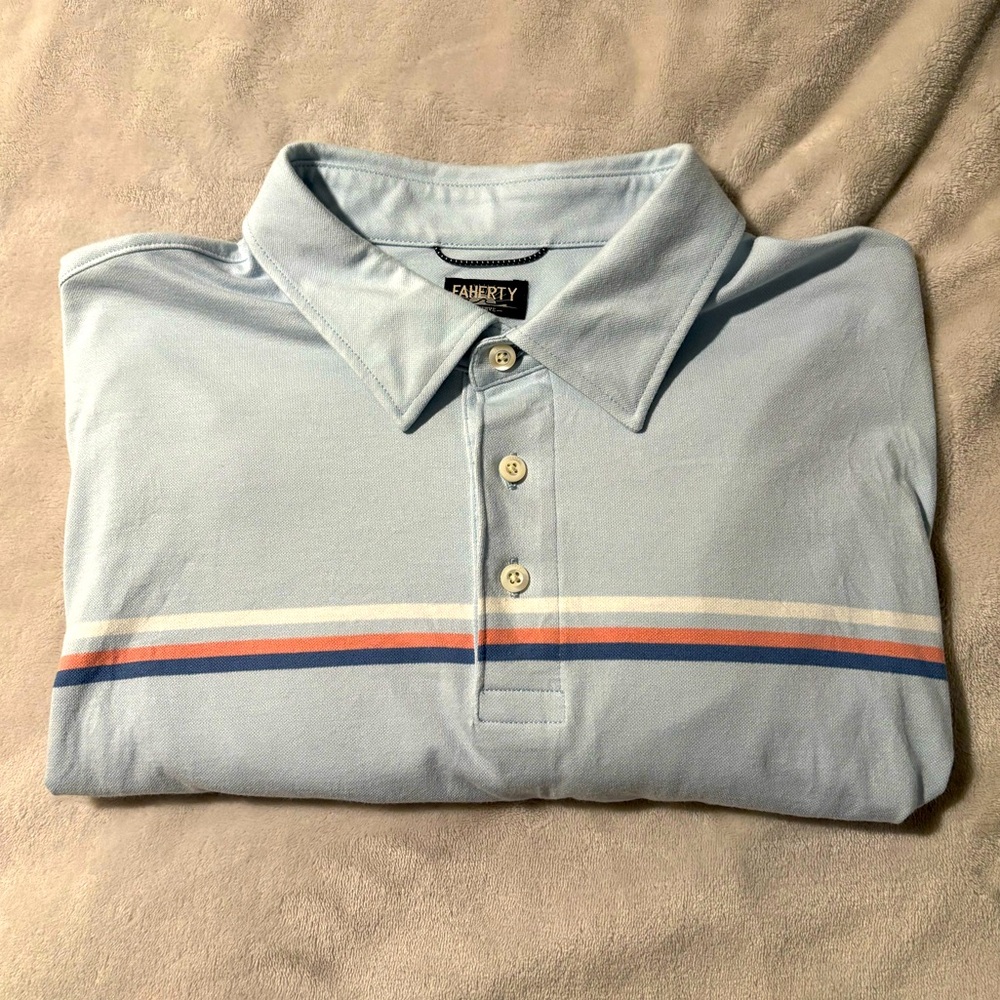 Faherty Movement Stripes Polo